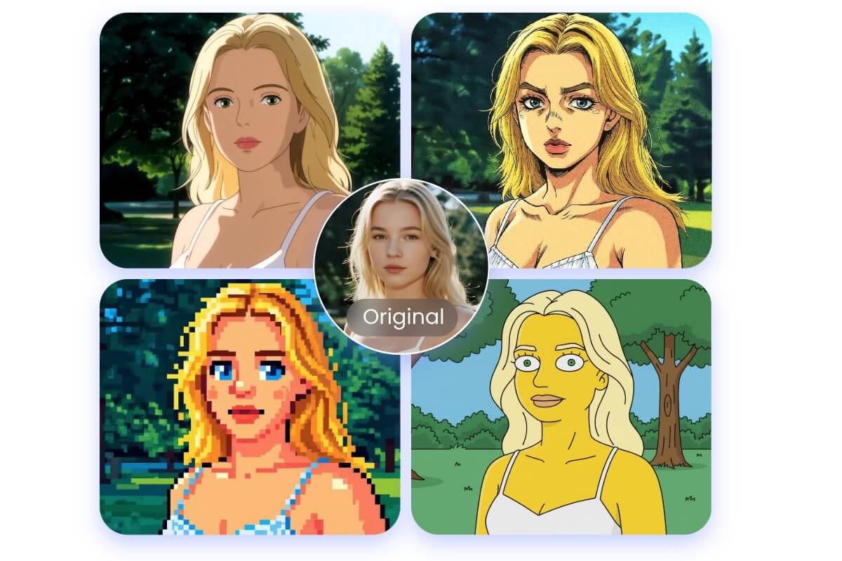 Convertir une image de femme en différents styles avec le générateur d'image Qwen IA