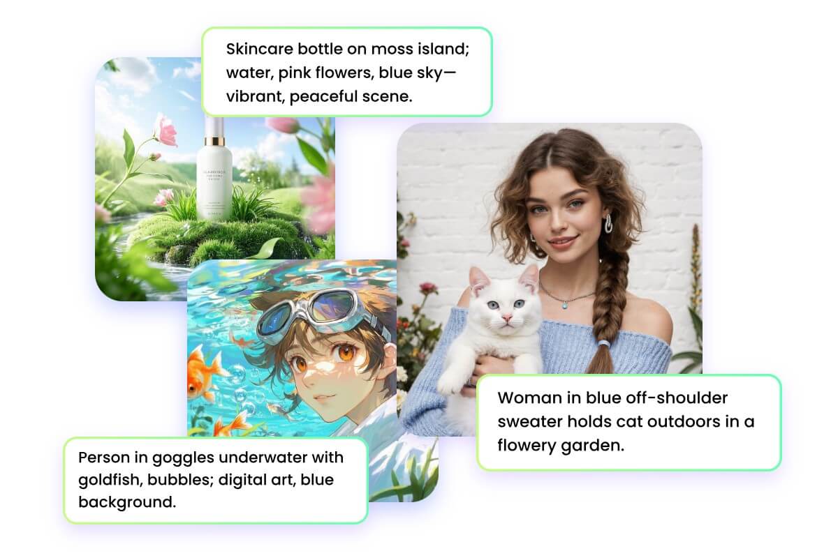 Convert different types of images into text descriptions