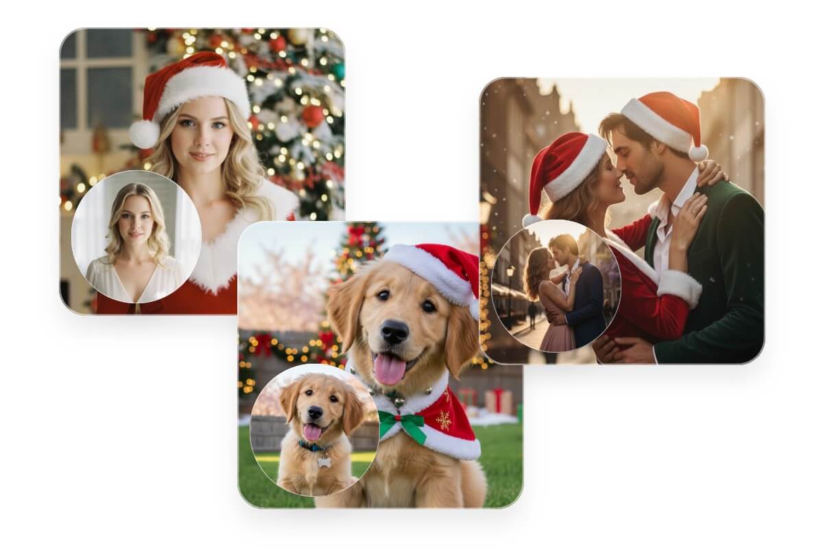 Convert different types of photos into christmas profile pictures