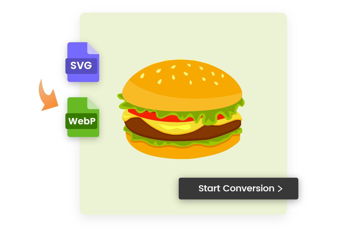 Convert a hamburger svg to webp with fotor svg to webp converter