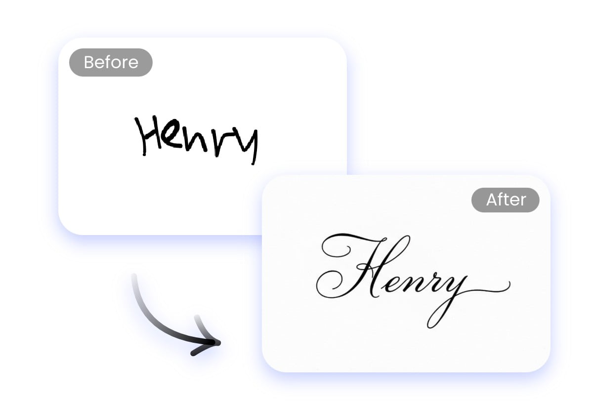 Convert handwritten signatures into electronic signatures