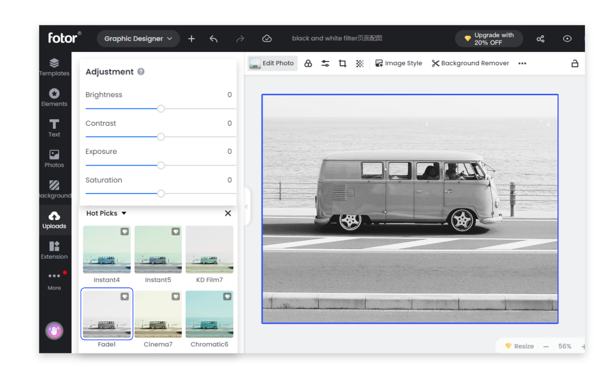 Free Black and White Effect for Images Fotor
