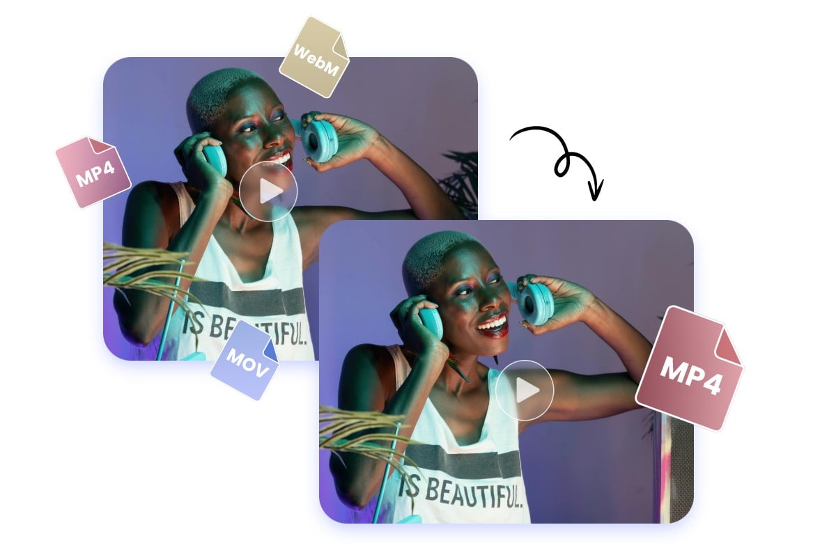 Convert mov mp4 and webm to mp4 video format