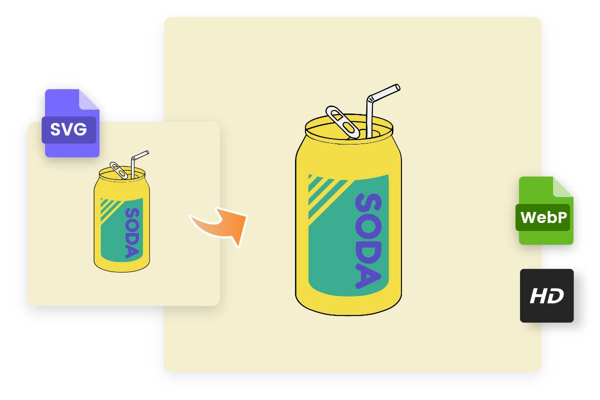 Convert soda svg to high quality webp in fotor