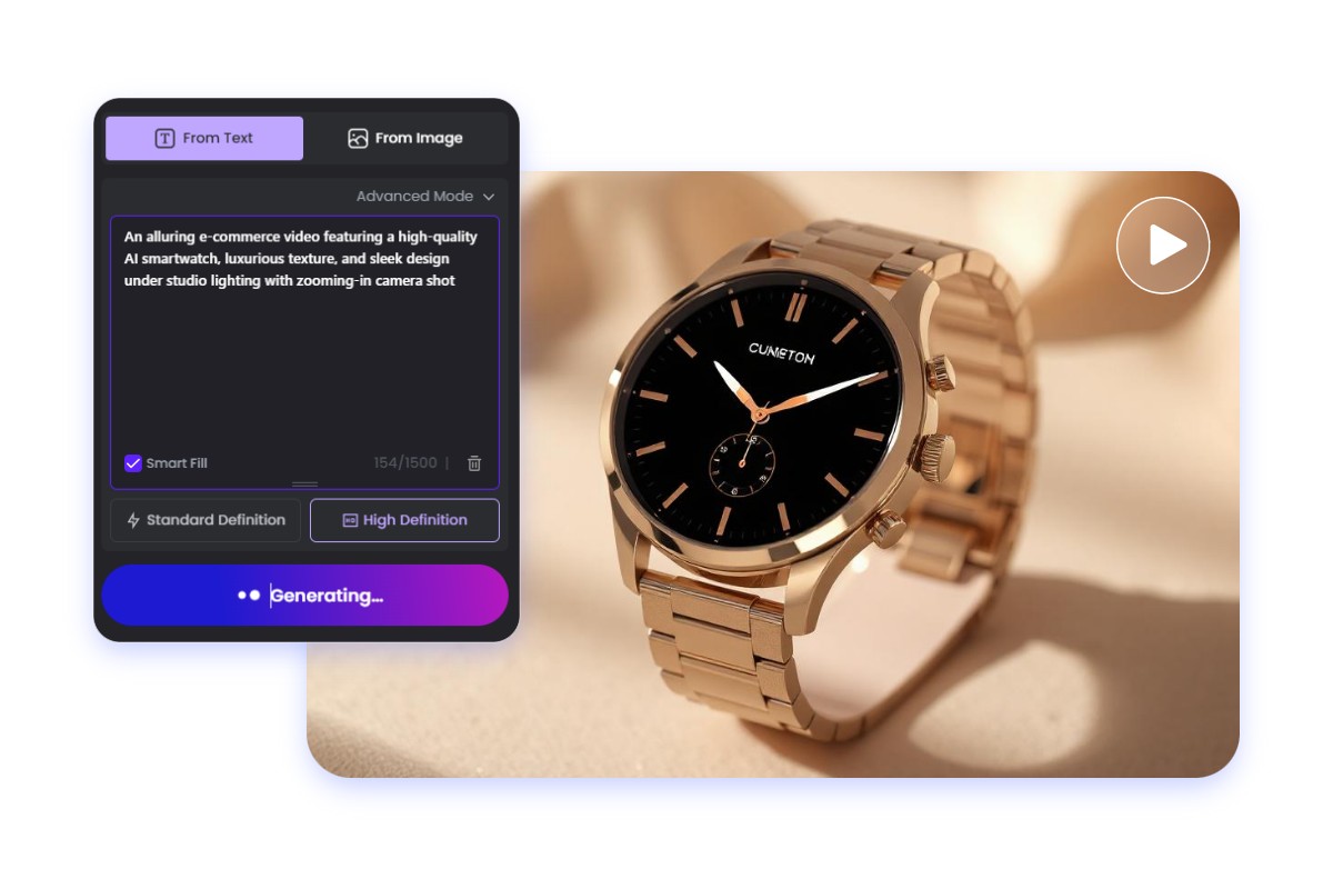 Convert text scripts to Tik Tok watch videos with AI