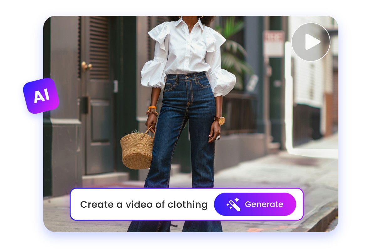Convert text to ai clothing mockup video