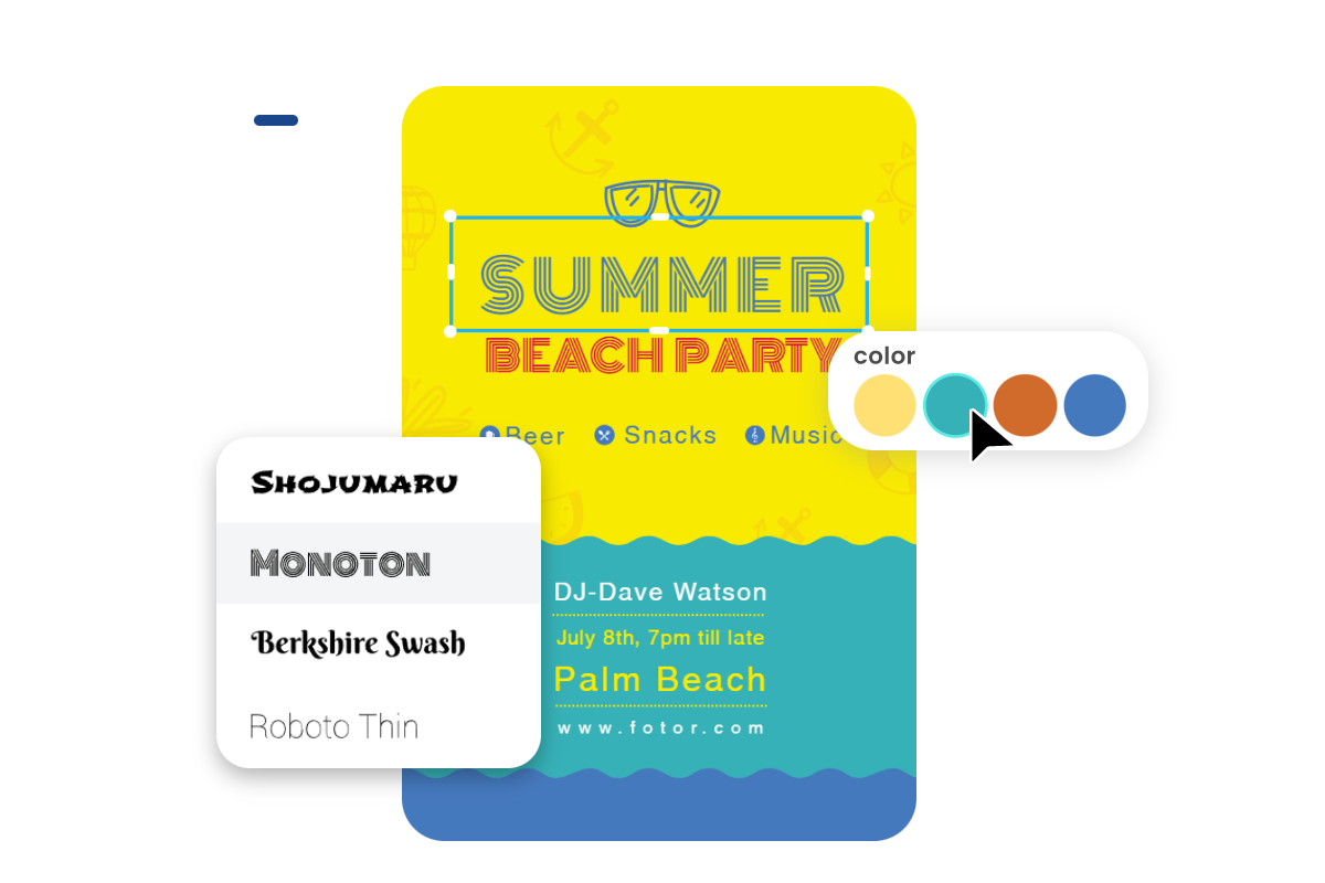 Craft a unique party flyer with online editing tools