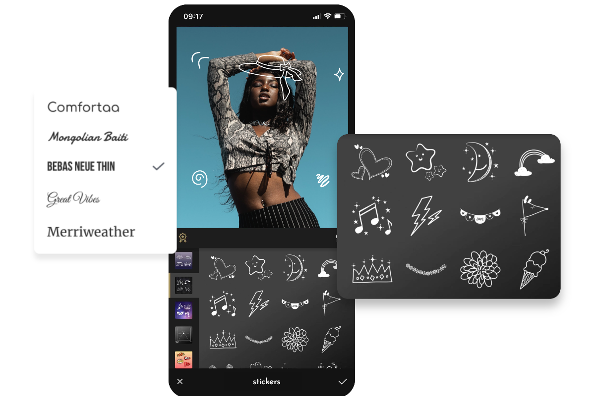 crear pegatinas en la aplicación de creación de pegatinas Fotor