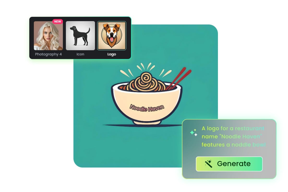 Create 3d logo from text with ai generator in different styles with fotor