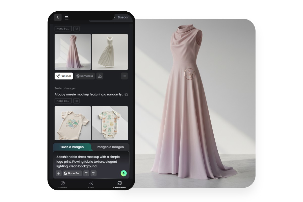 Create a dress mockup on the phone with fotor