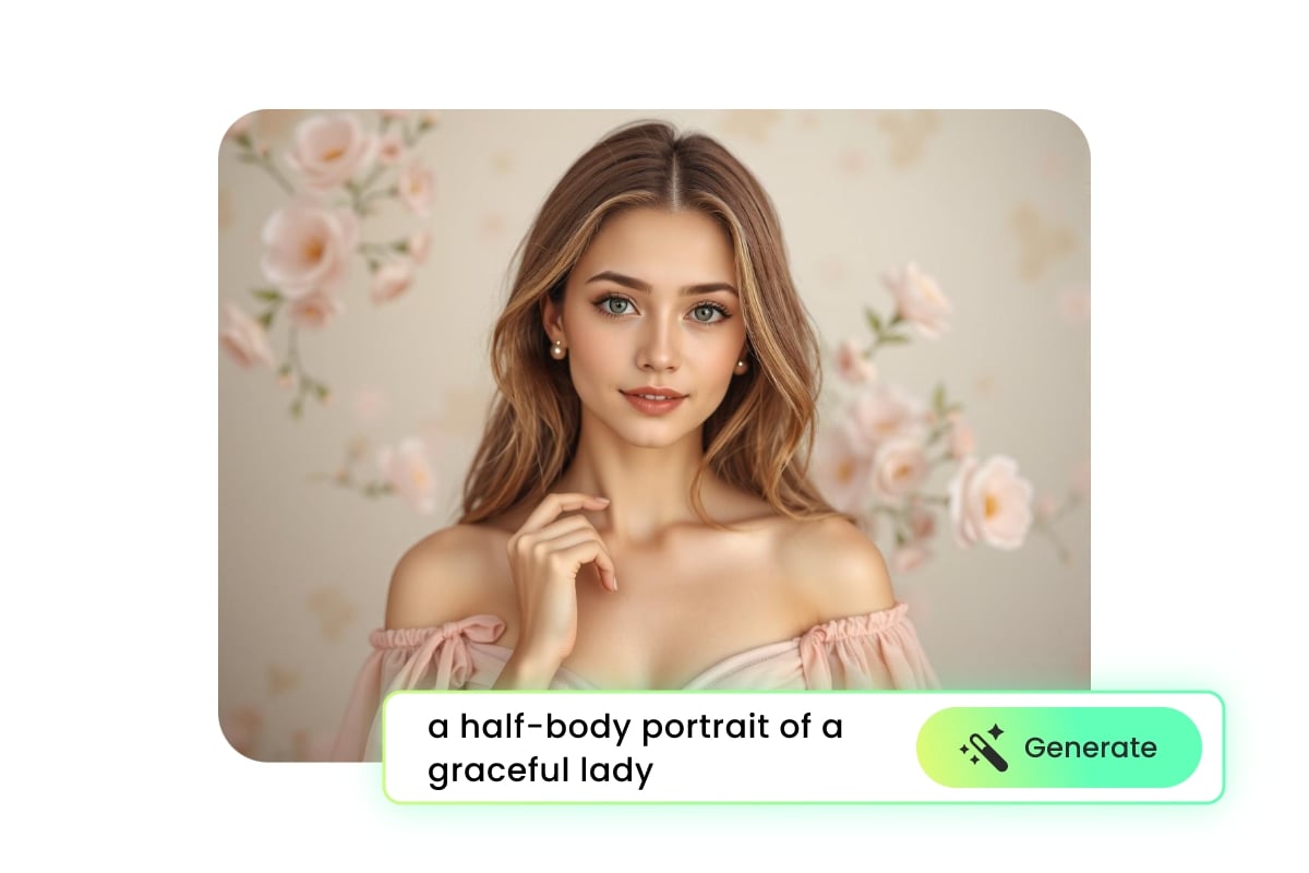 créer un portrait IA en pied d'une femme élégante