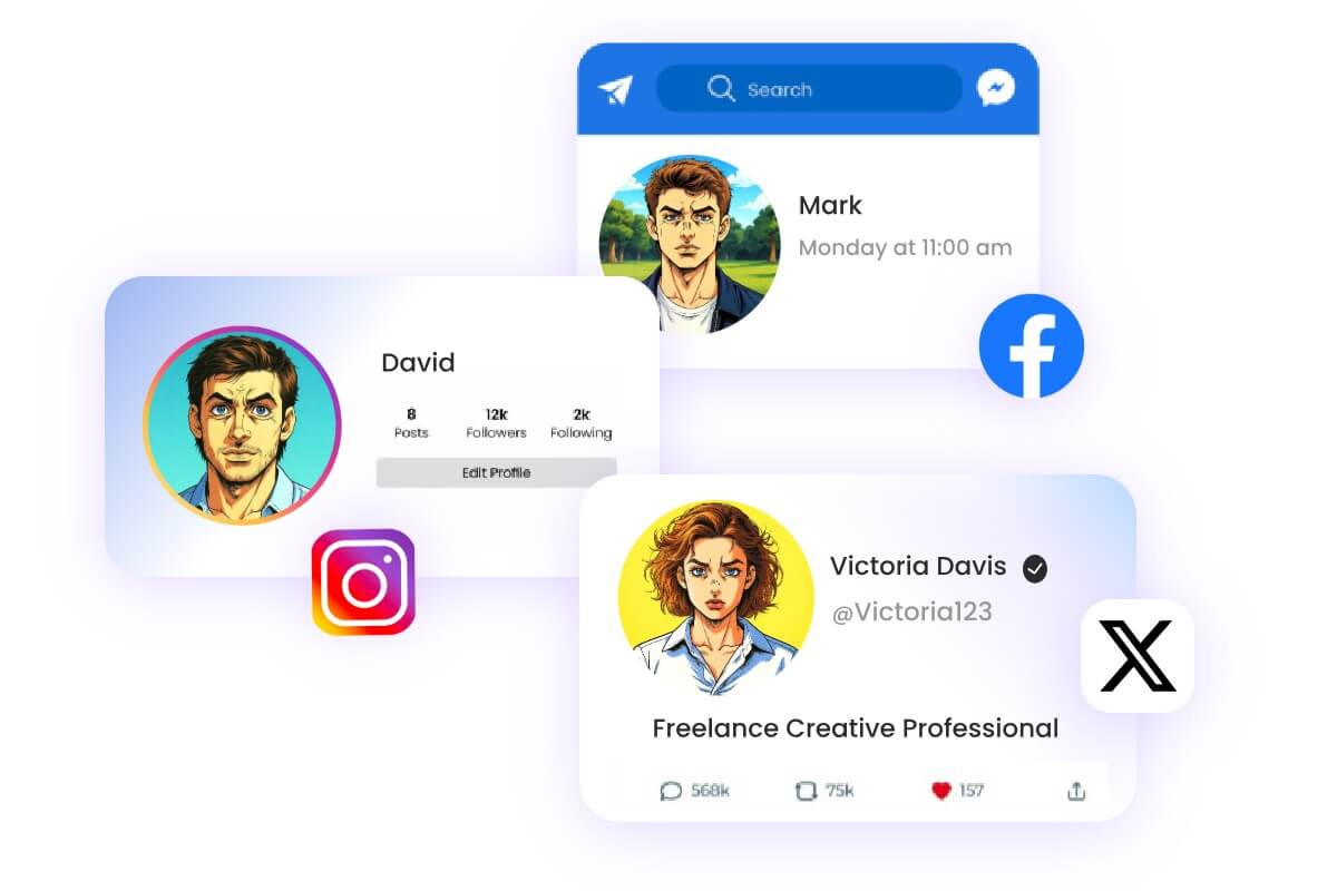 Create a jojo style social media avatar using the jojo character generator
