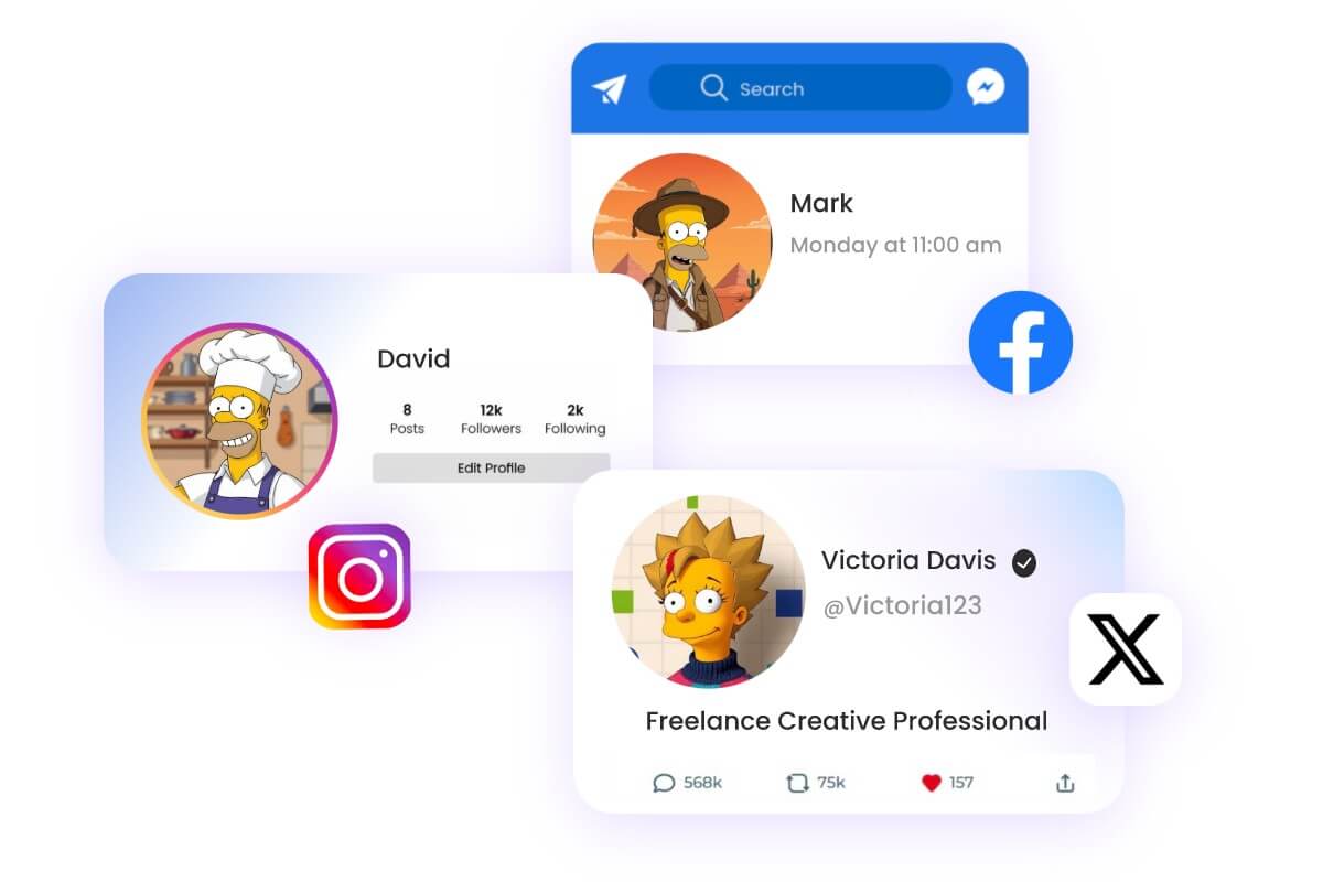 Create a simpsons style image and use it as a social media avatar