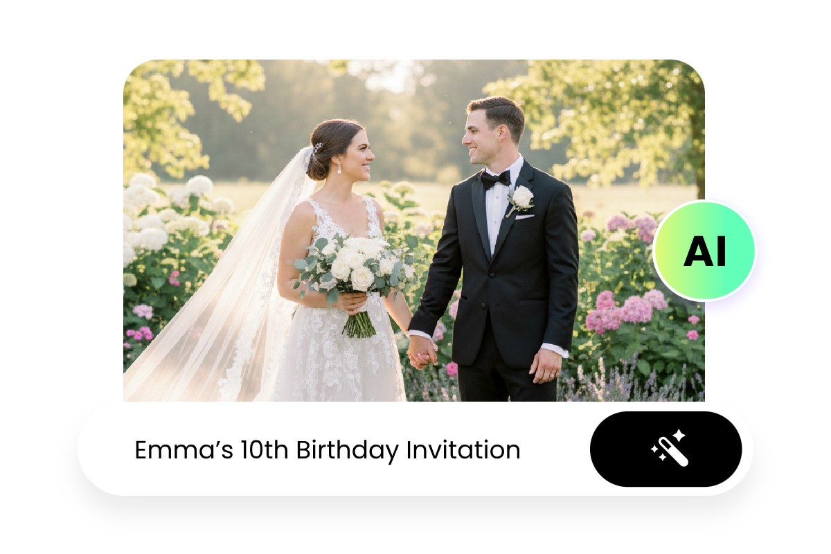 Create an ai wedding photo from text