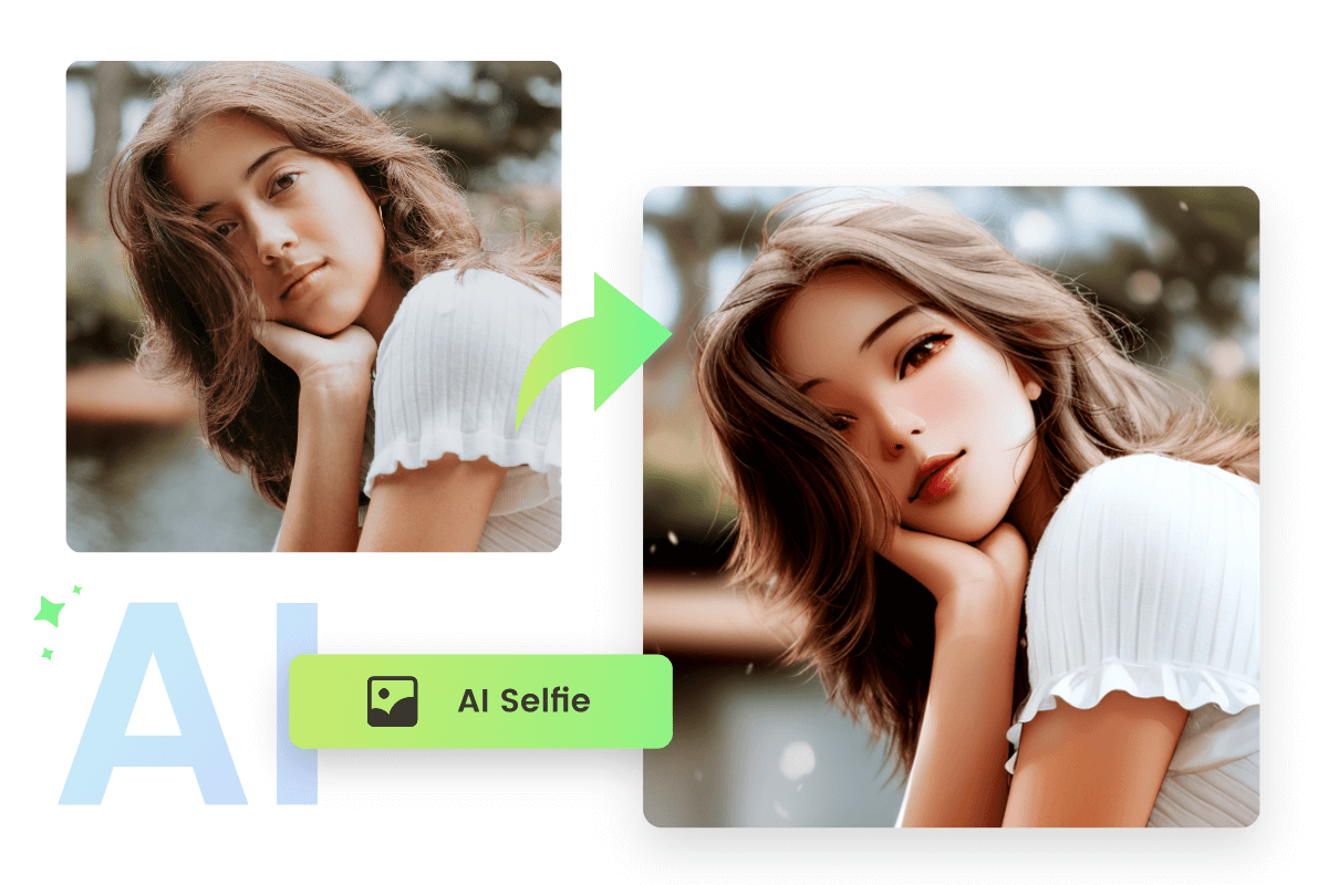 Create an anime selfie from a girl portrait in Fotor AI selfie generator