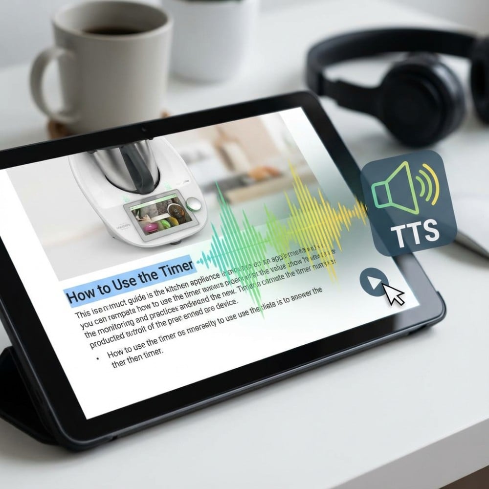 Create audio version of product guides and tutorials