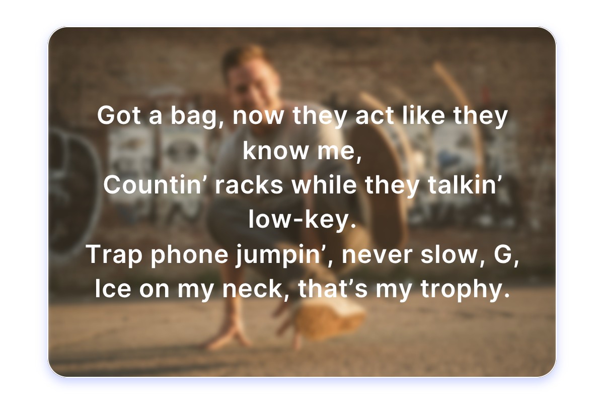 Create authentic street drill song lyrics