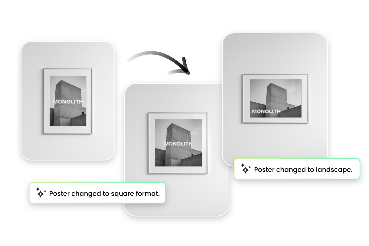 Create diferent sized posters in your poster mockups