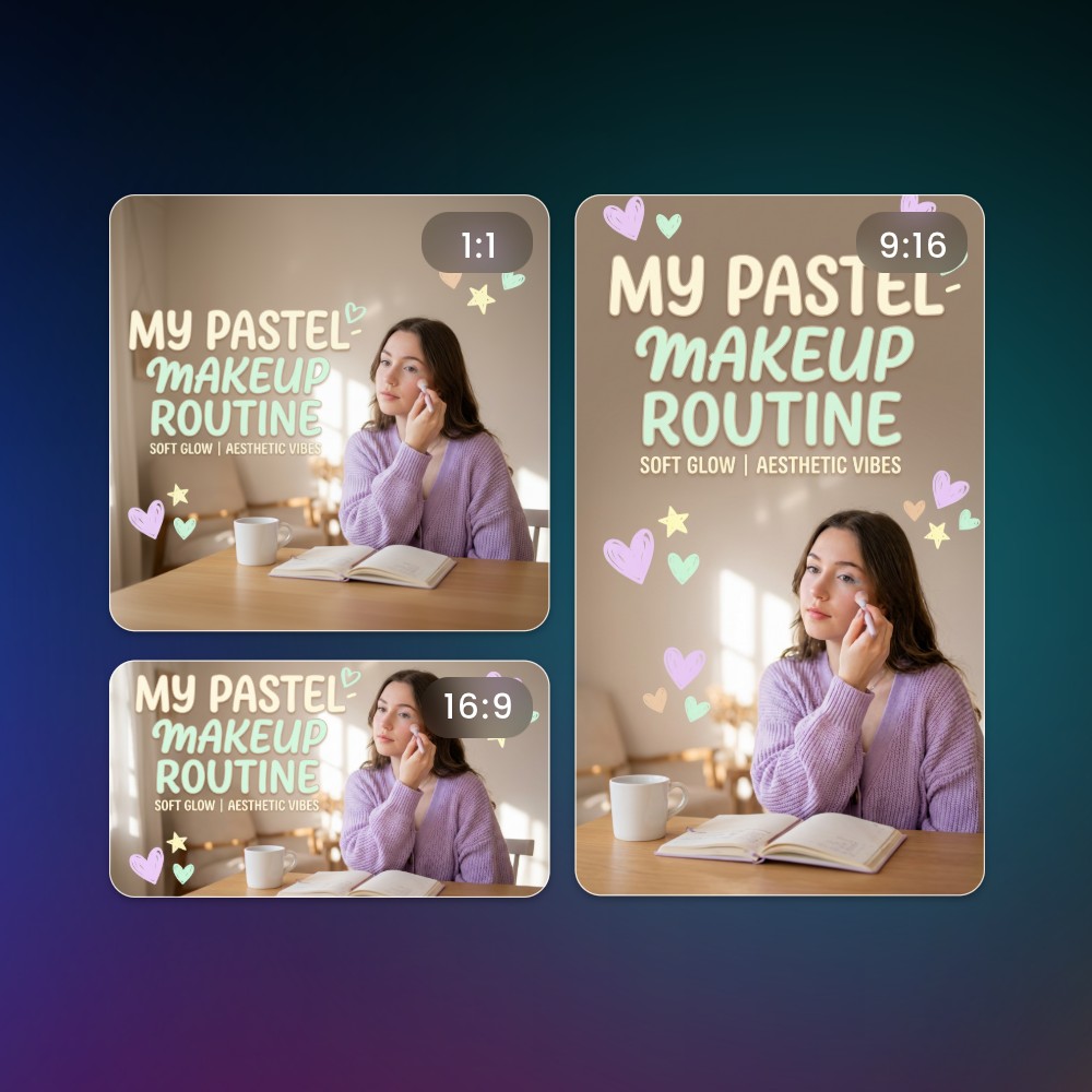 Create multi ratio thumbnails for You Tube Tik Tok and more platforms