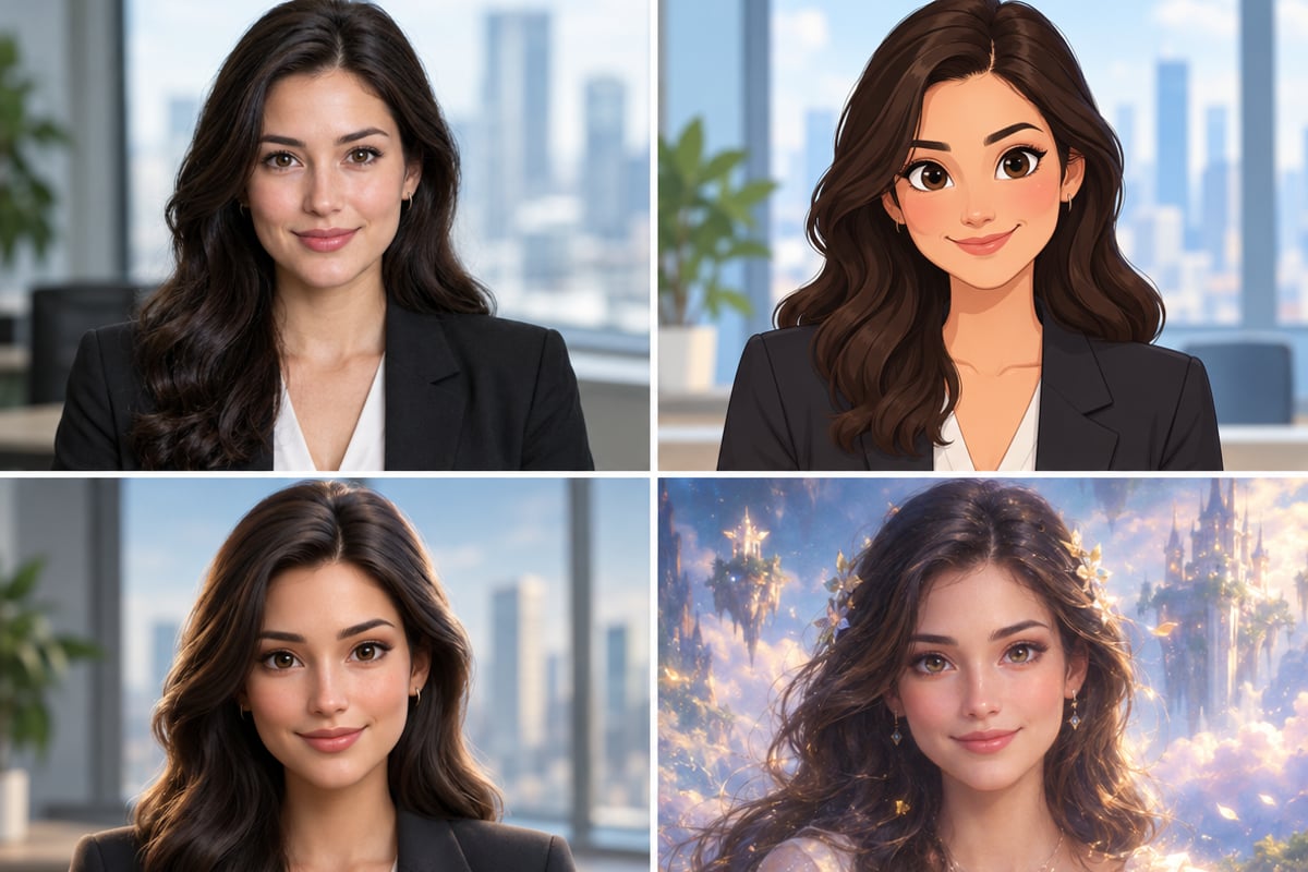 Create multiple styled avatars from one female portrait