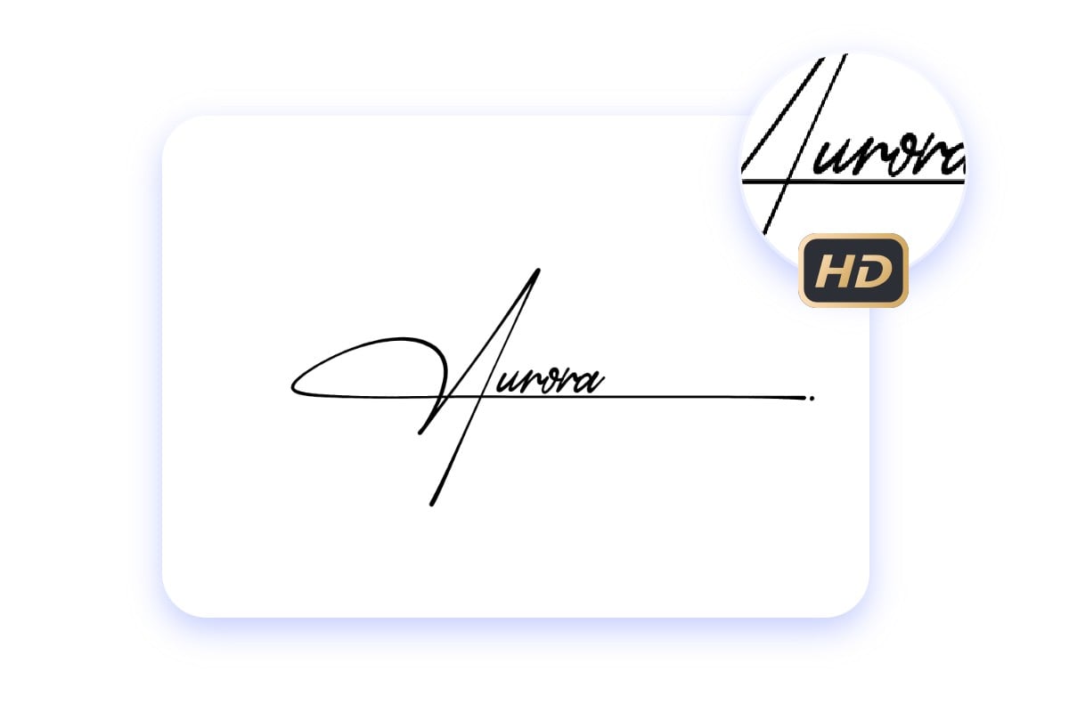Create realistic signatures with high resolution output