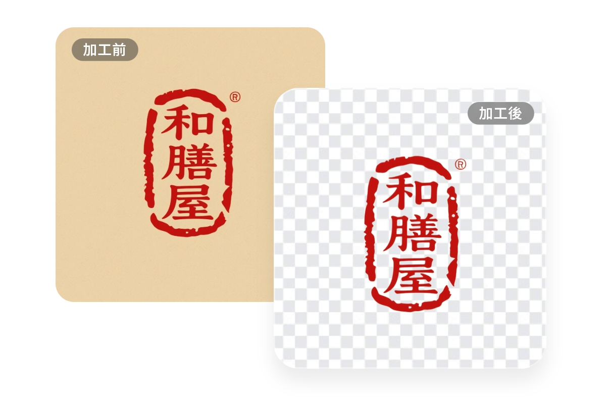 背景透過対応で、文字ロゴをすぐに使える素材に