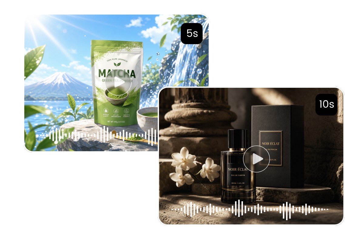 Create two ai ads with matched audio and in different styles
