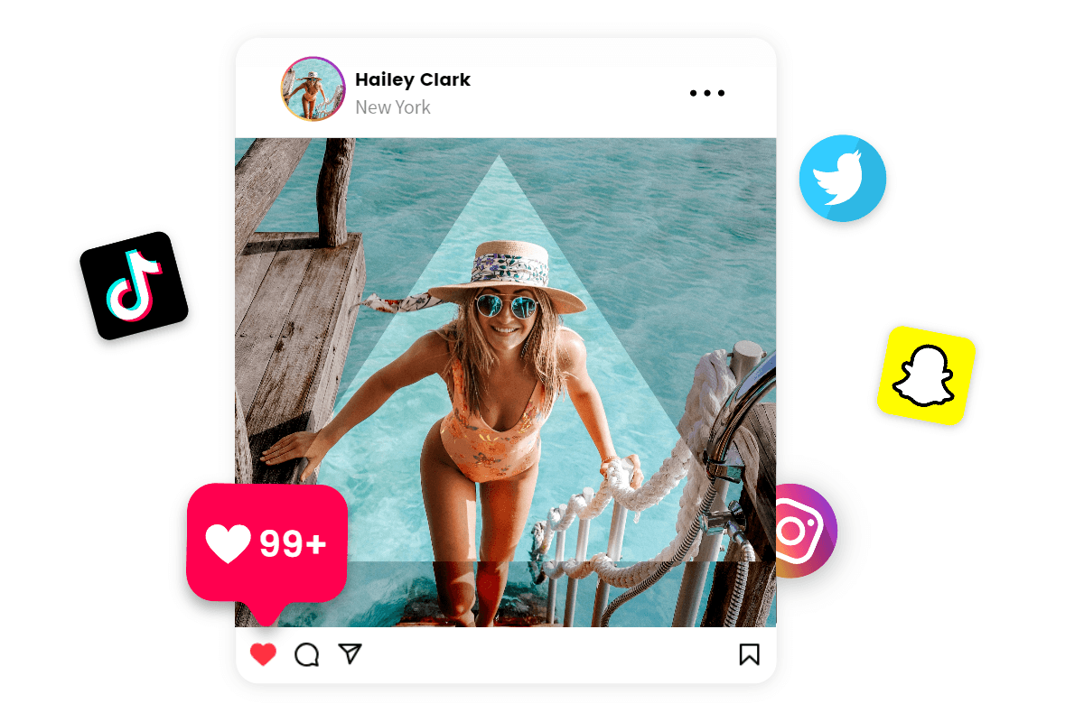 Crop image into triangle for social media posts