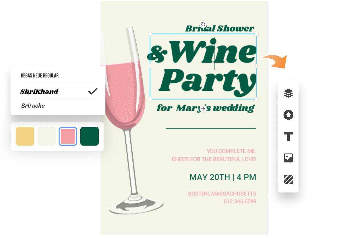 Bridal Shower Invitation Create Bridal Party Invitation Online Fotor