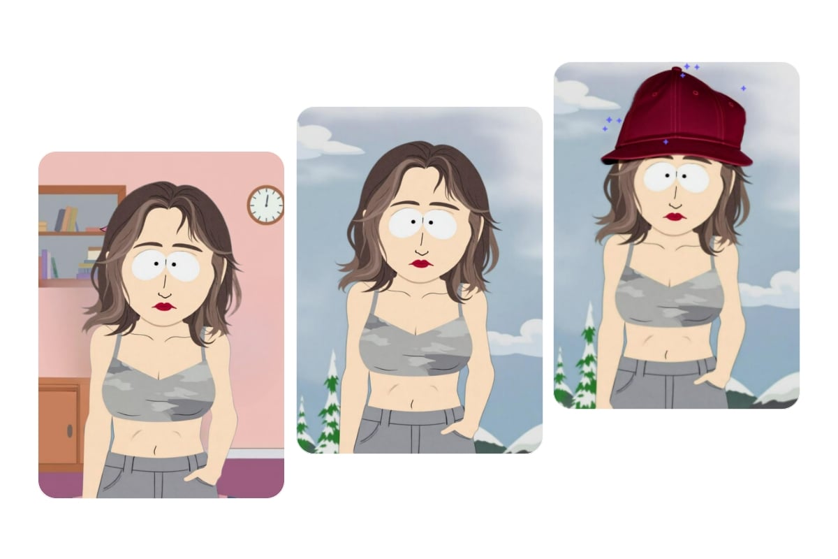 Customize South Park characters using Fotor AI replacer and BG remover