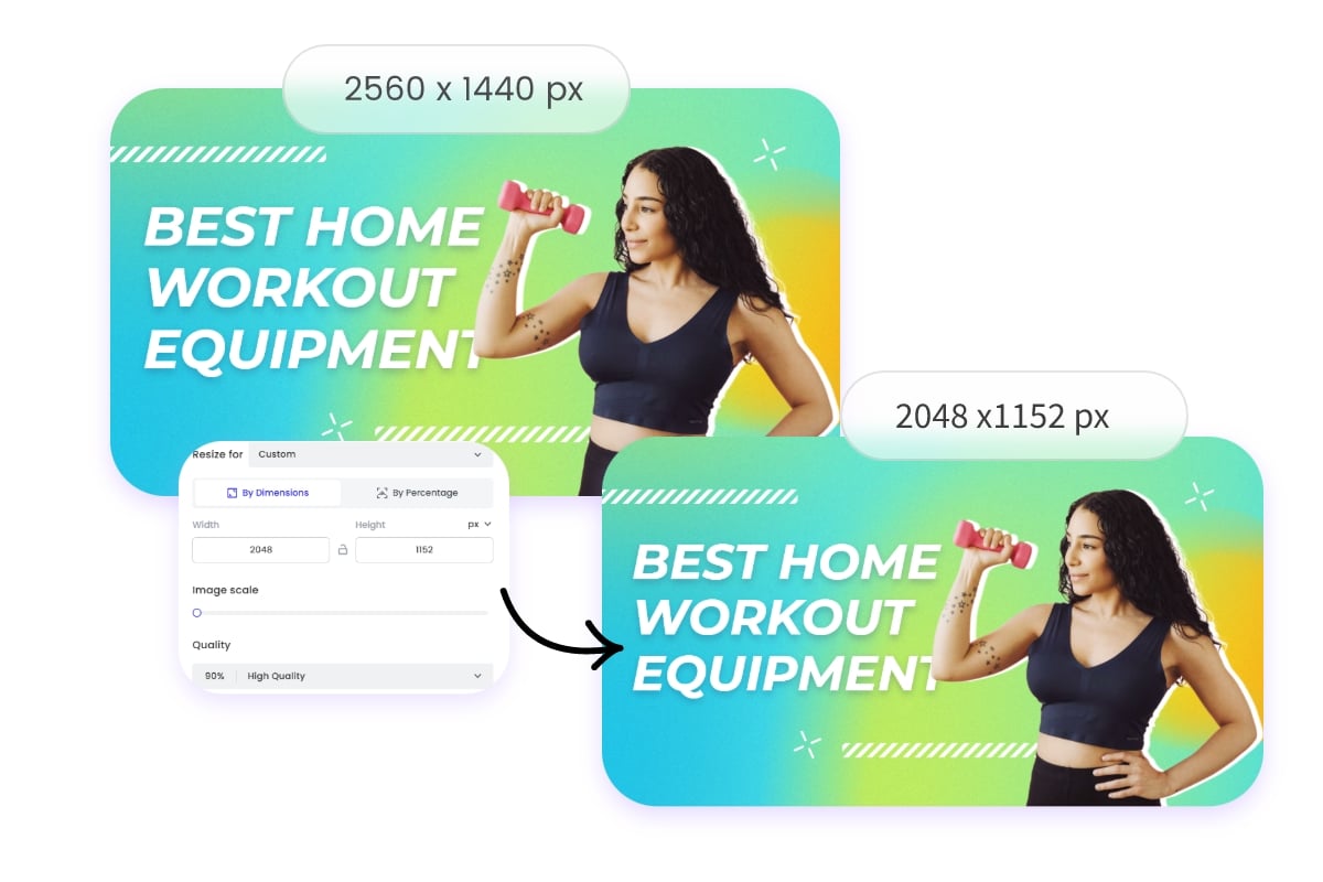 Passen Sie die Fotor-YT-Bannervorlage einer Dame in Grün und Gelb an