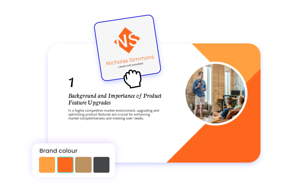 Customize the ai generated ppt by fotor with your images and color schemes to suit your brand style