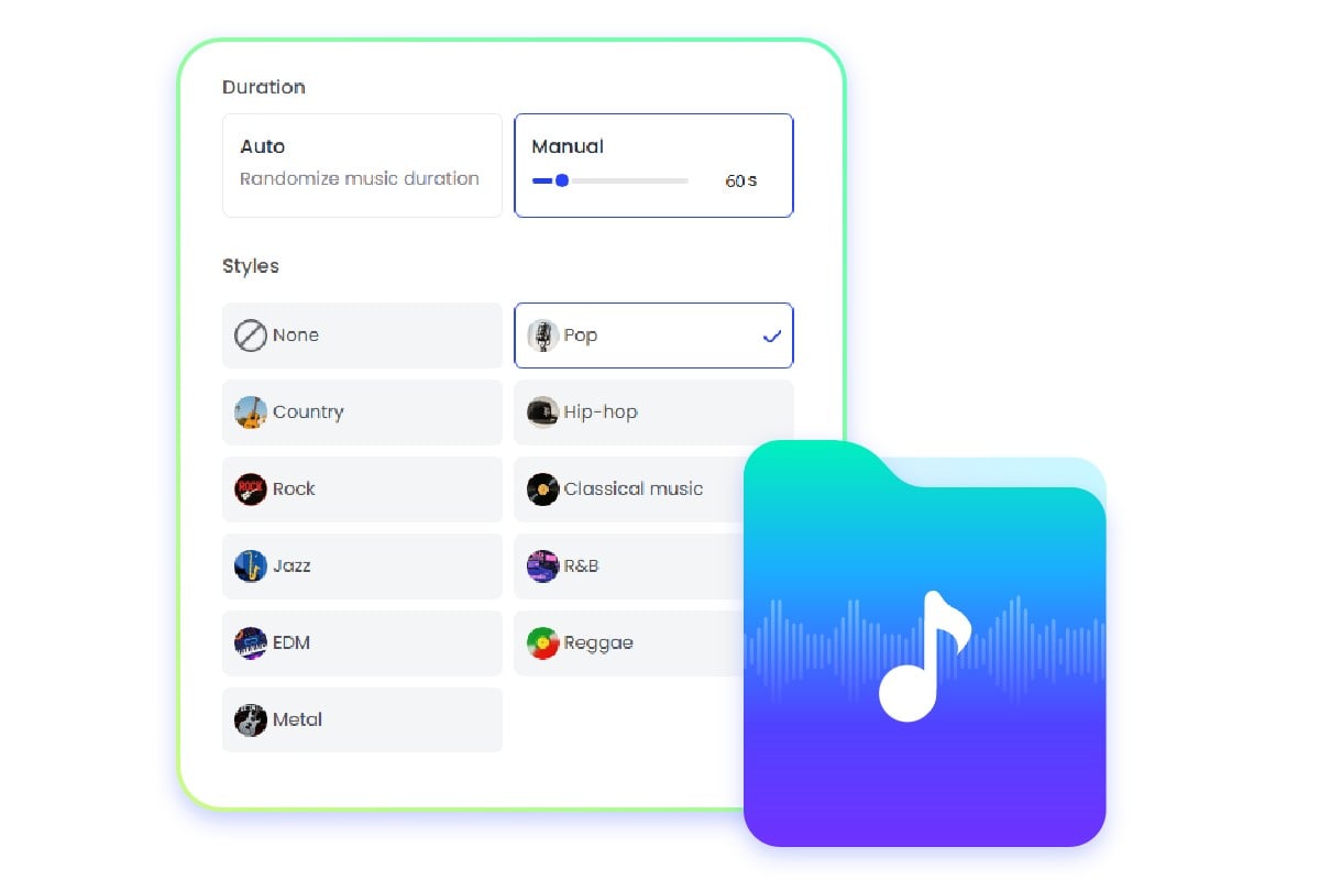 Customize the tempo style and length of jingles with fotor jingle maker