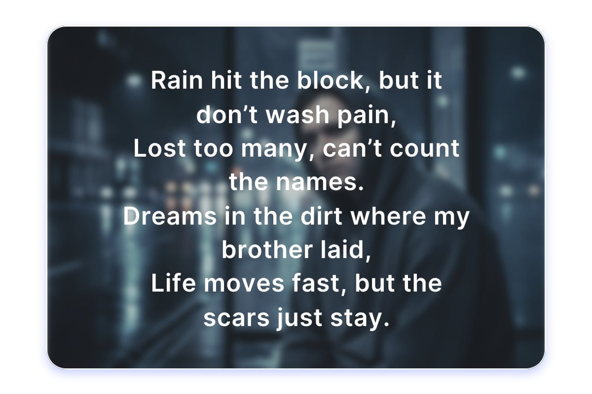 Customize themes and vibes for your drill lyrics