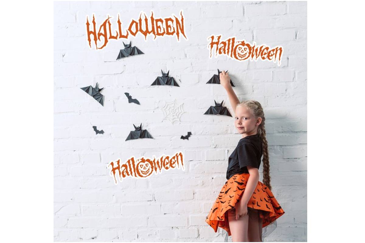 Decorate wall with printed out bat png