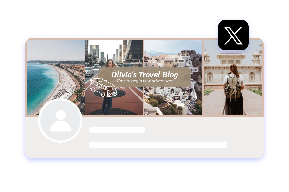 Design a creative collage Twitter cover