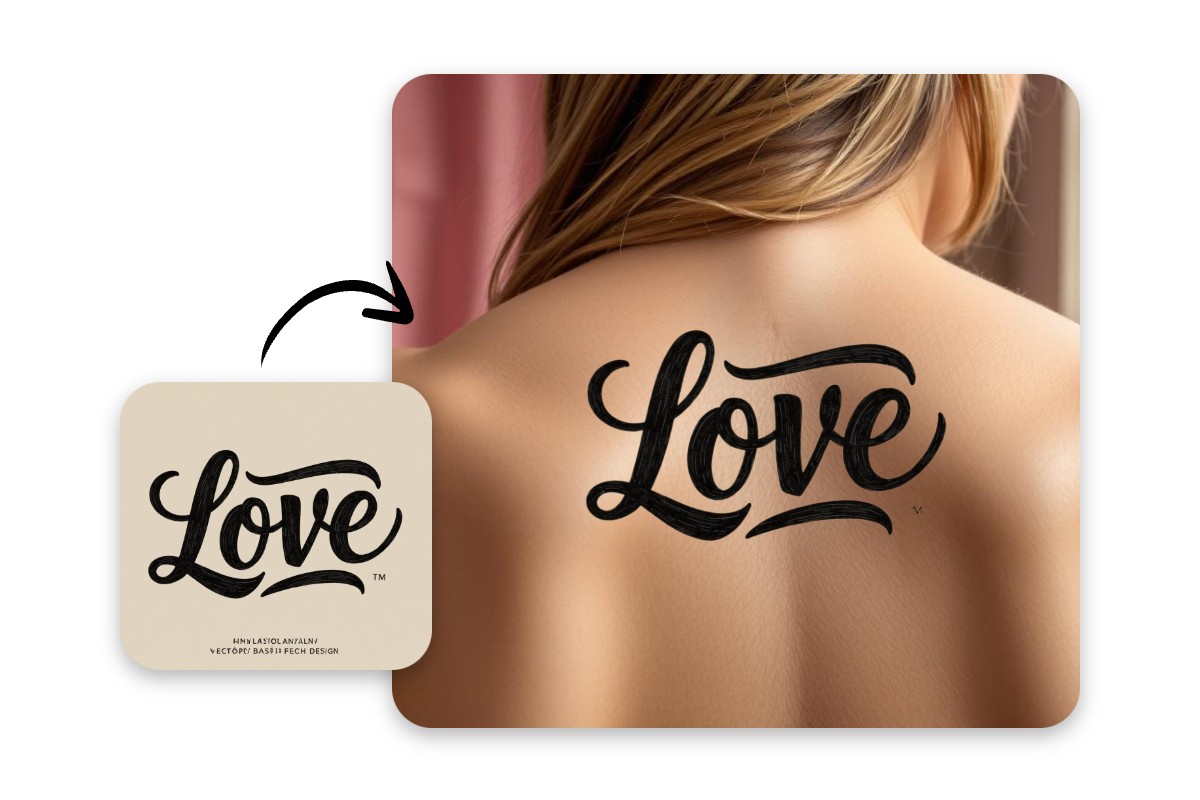 Design a love monogram for tattoo