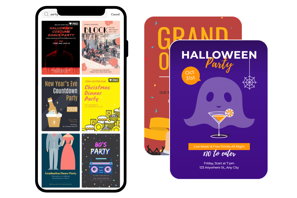 Design a party flyer in a flash with fotor app on mobile