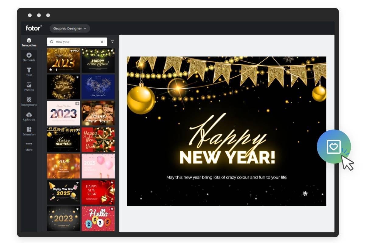 Дизайн новогодней открытки с помощью программы fotor