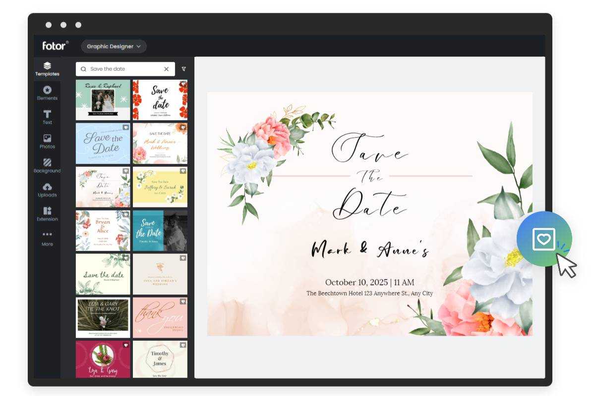 Make Custom Save the Date Cards Online for Free | Fotor