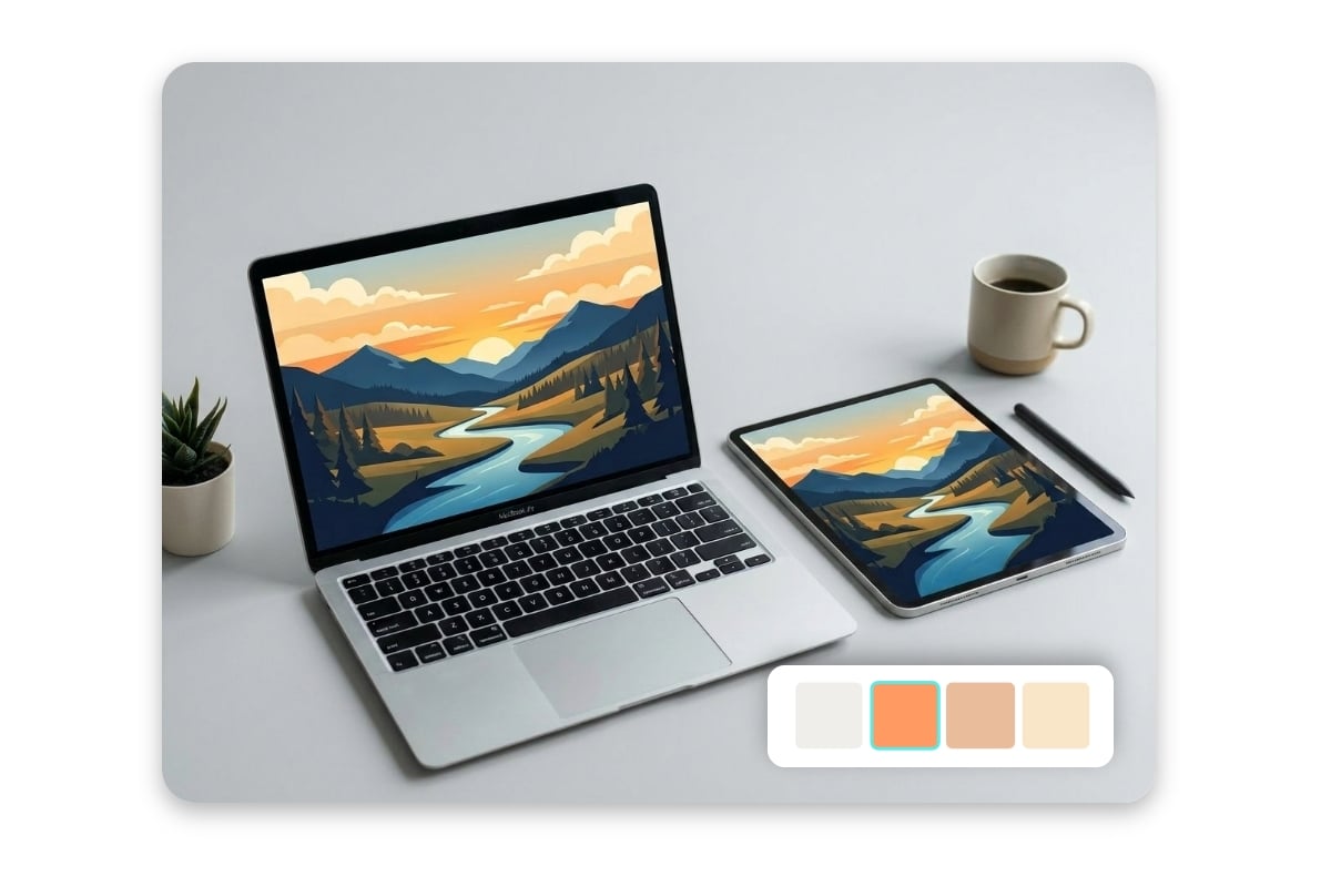 Design wallpapers for a laptop and a tablet