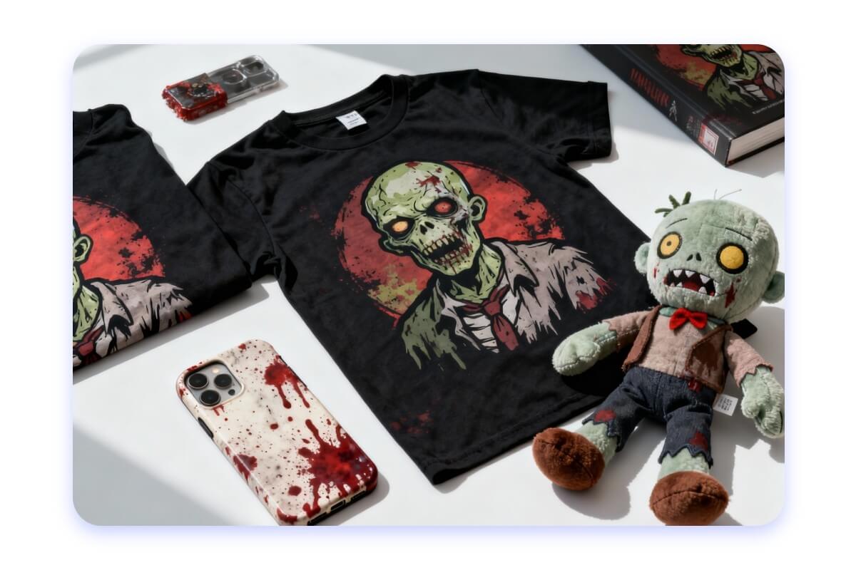 Design zombie merchandise for e commerce