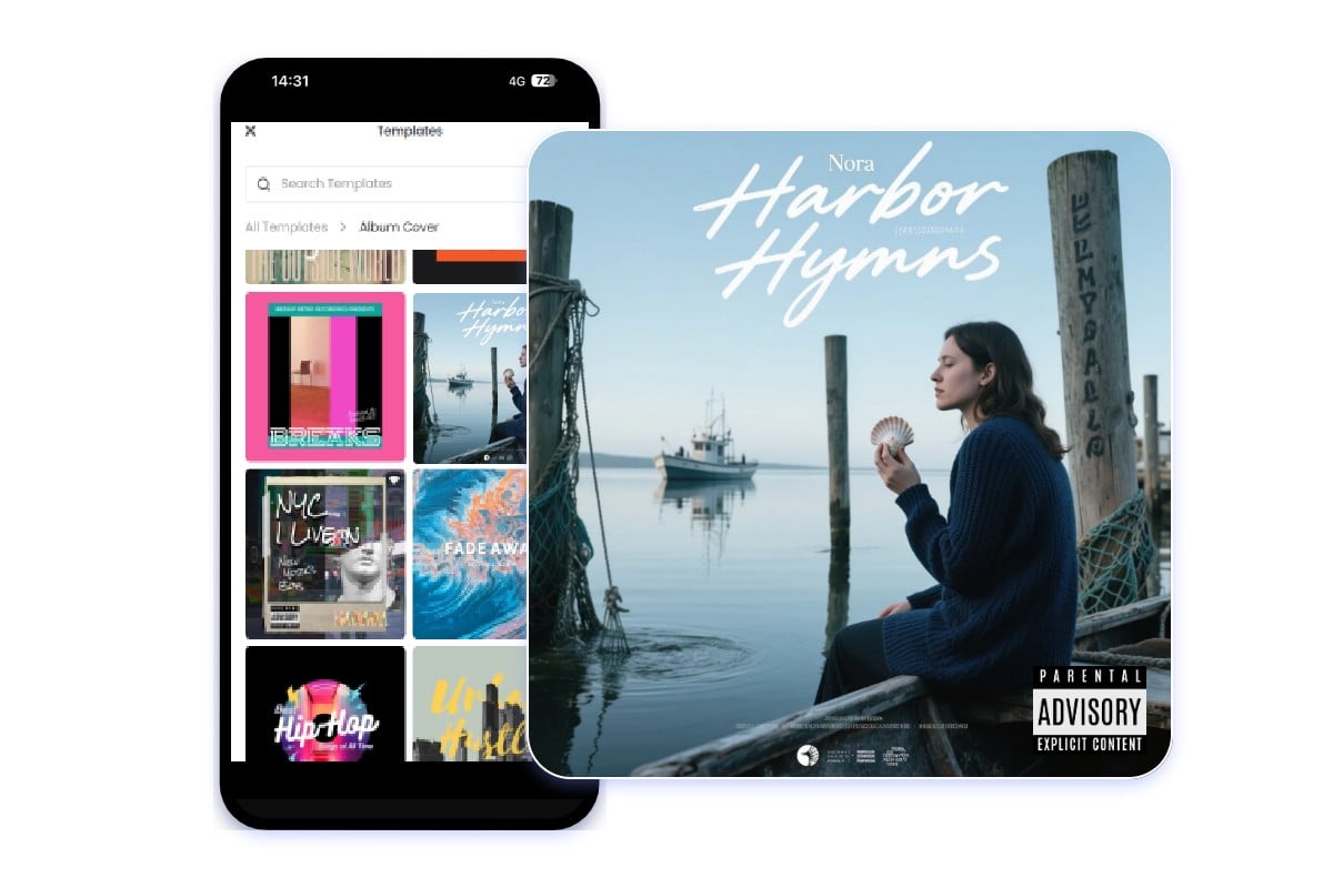 Do your creation in fotor parental advisory album cover maker app