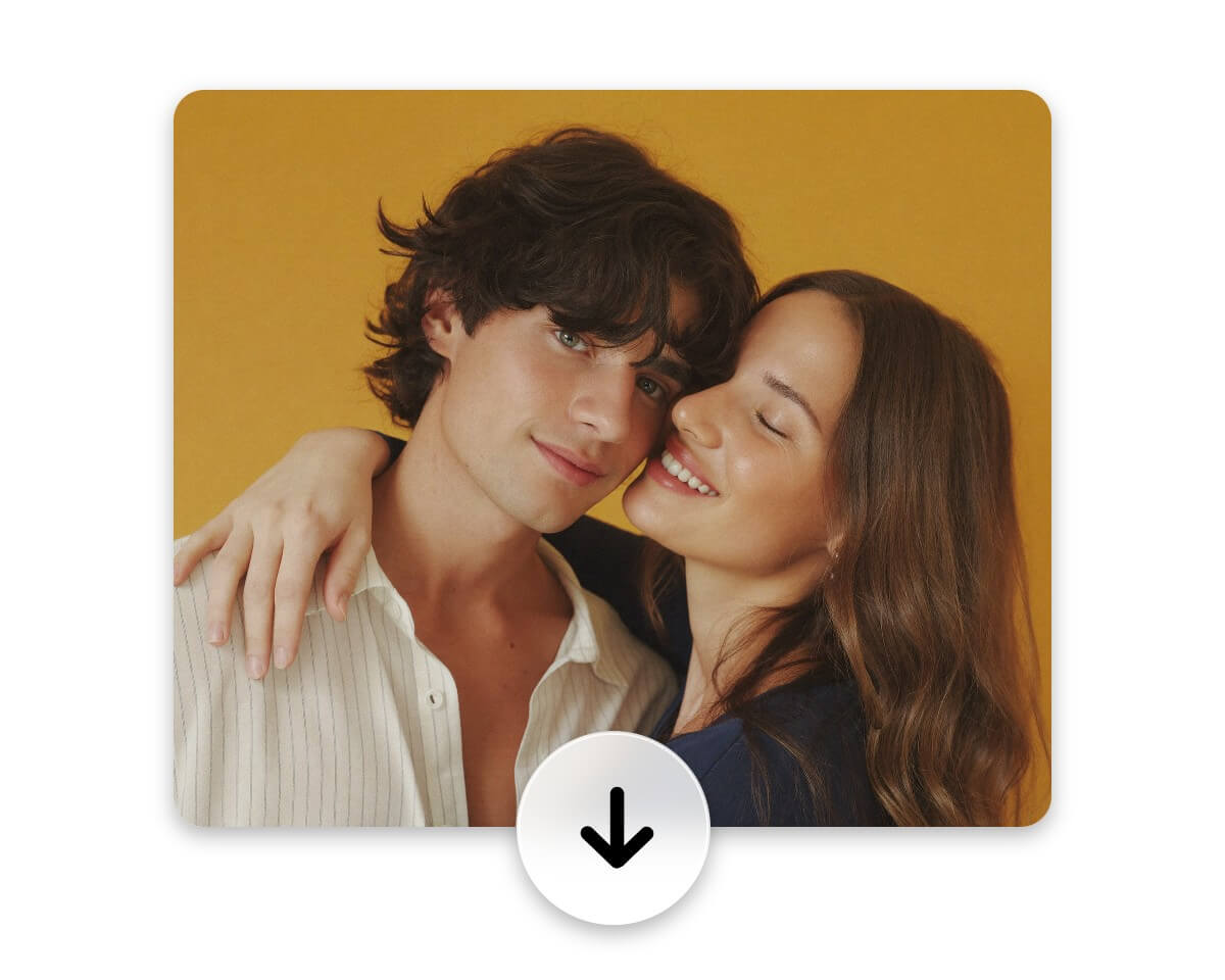 ノイズ除去と粒状感の除去を行ったカップルの写真をダウンロードする