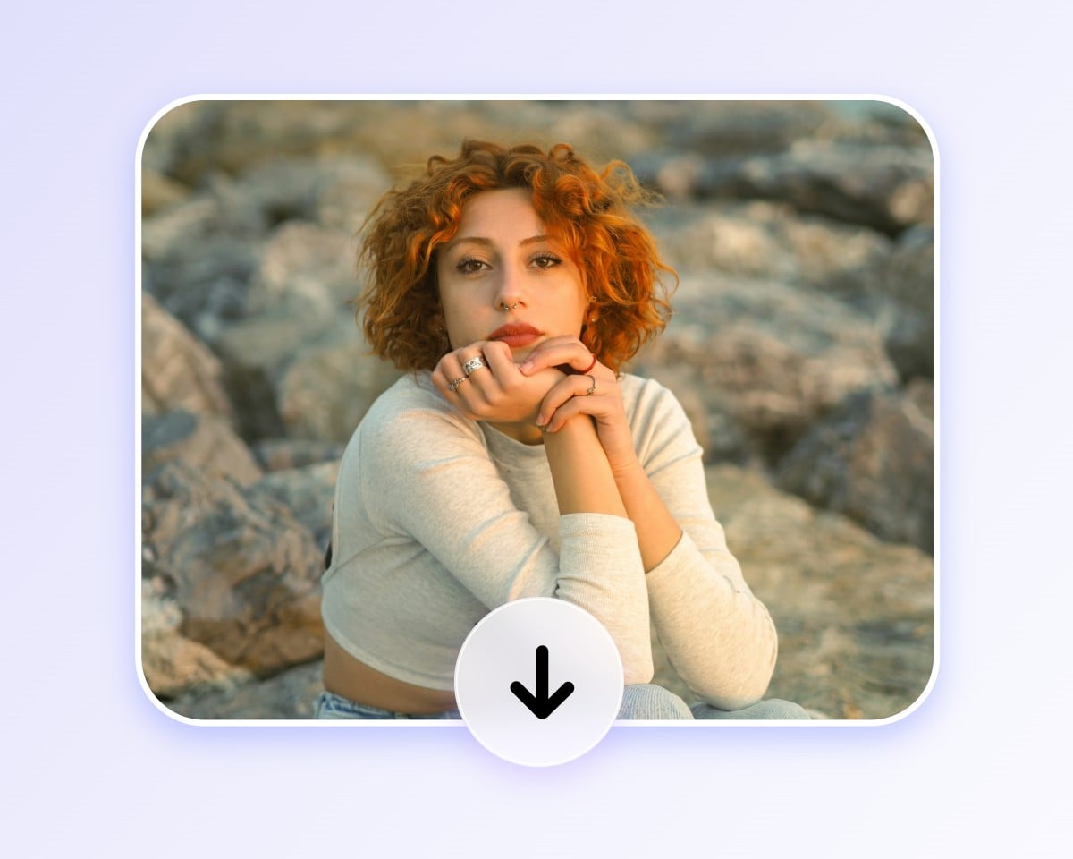 Download a high quality photo of a woman enhanced with AI