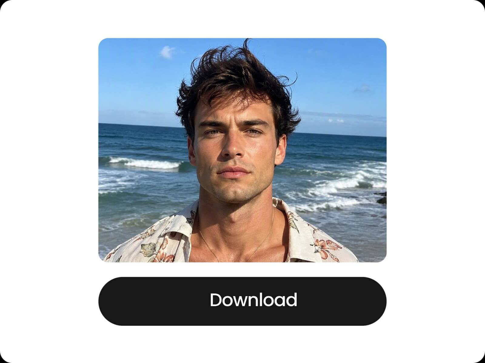 Download a man beach photo with open eyes after ai eye editing