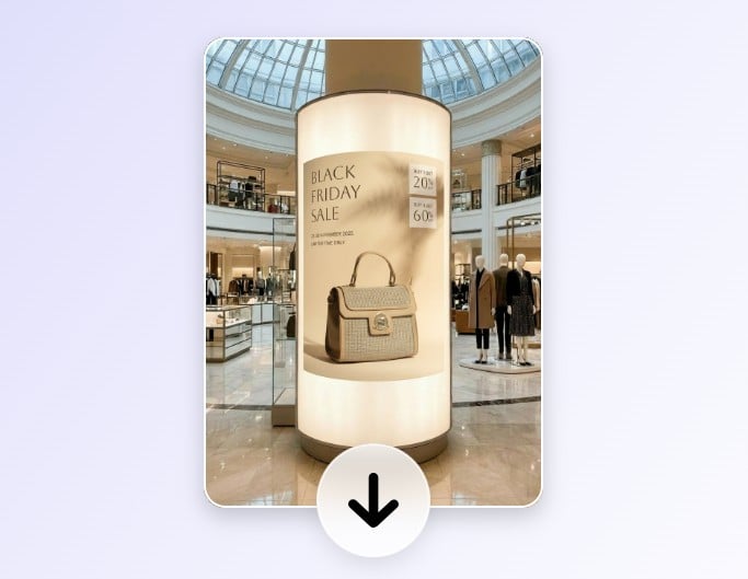 Download a product poster mockup from fotor