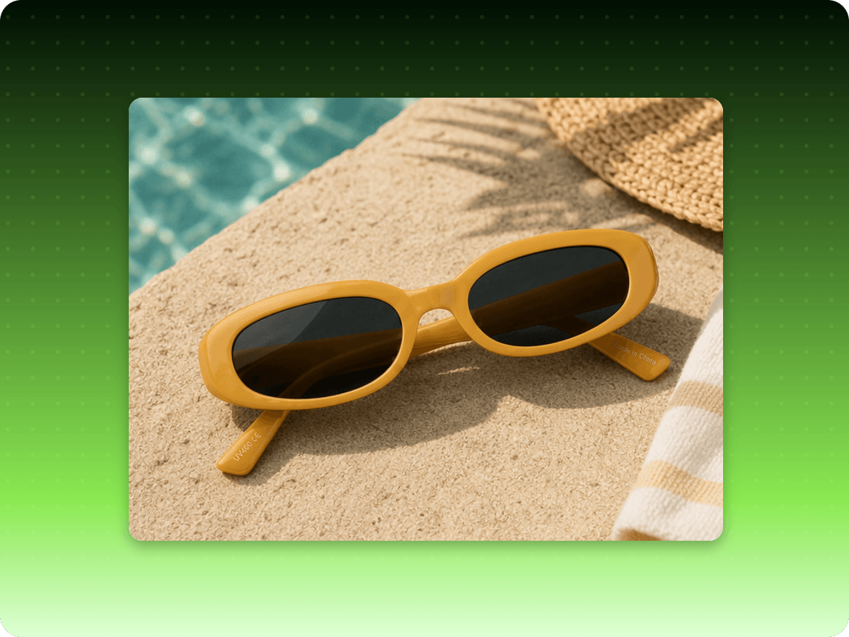 Download a sharpened sunglasses image generated by ai image clearer
