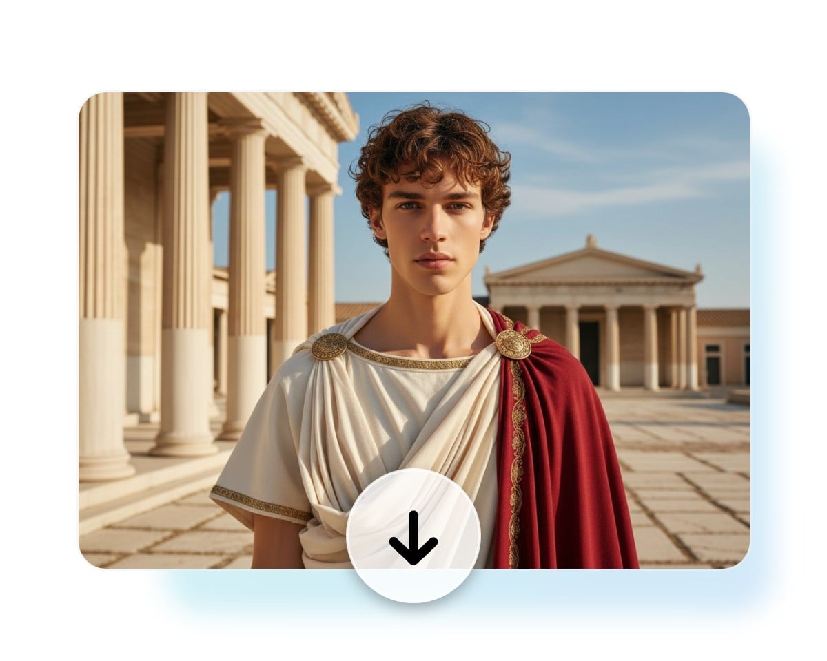Download an ai historical picture of a man in ancient greece style