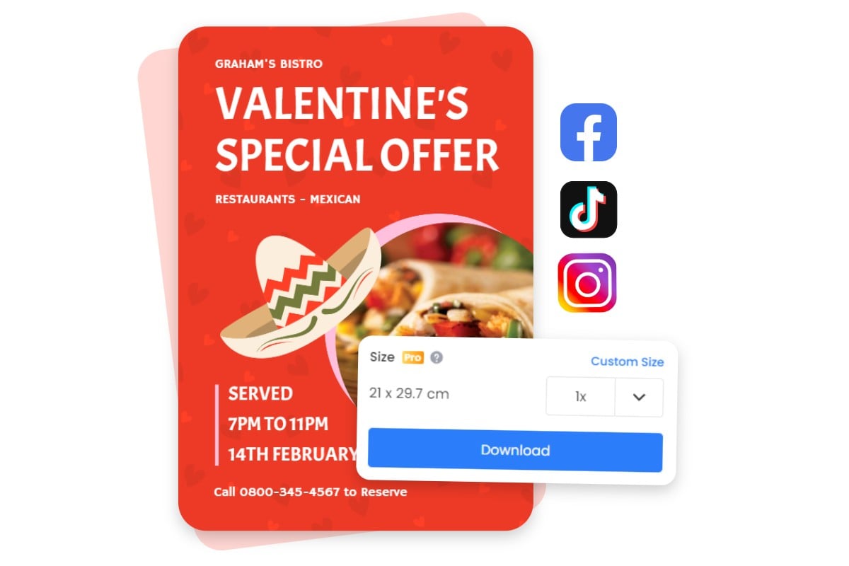 Download and share flyers without watermark